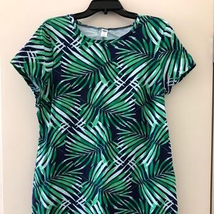 Palm pattern fitted XL dress